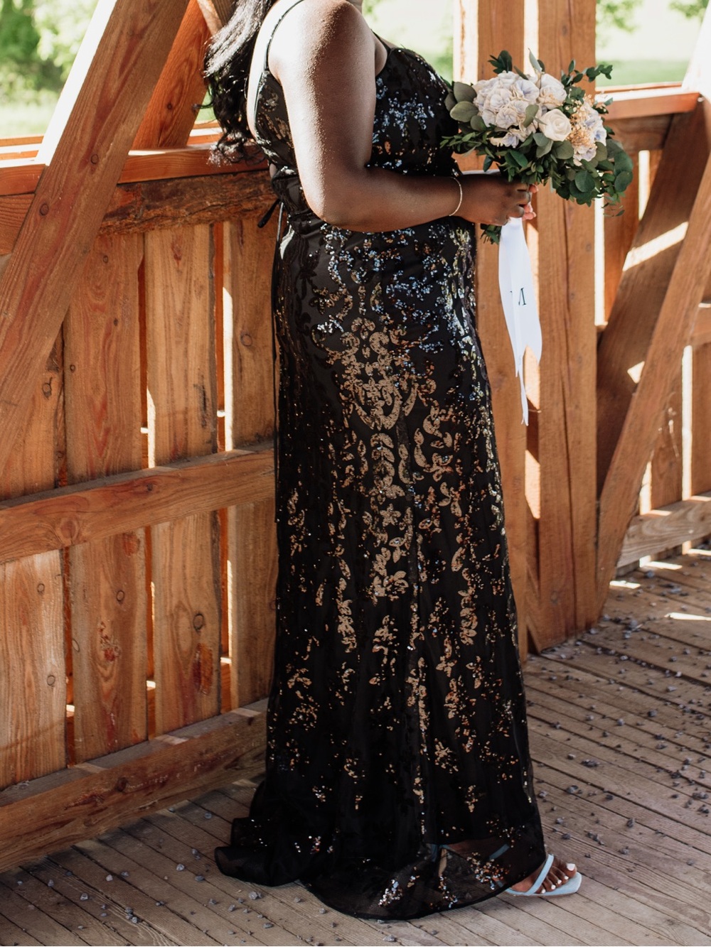 Black Sequin Prom Dress